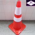 28" High 7 LB Orange PVC Traffic Cone with Two 4" Reflective Collars